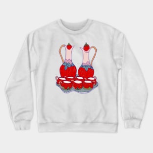 Vintage Strawberry Tea Set Crewneck Sweatshirt